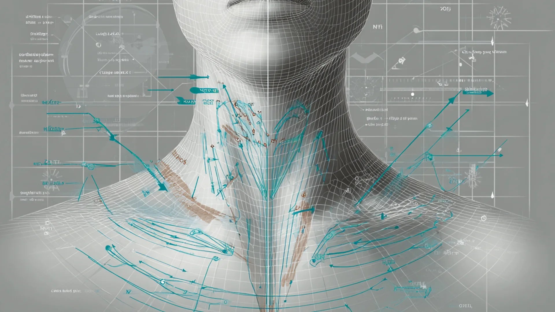 Map showing hyperdilute CaHA grid pattern and injection planes for neck and chest.